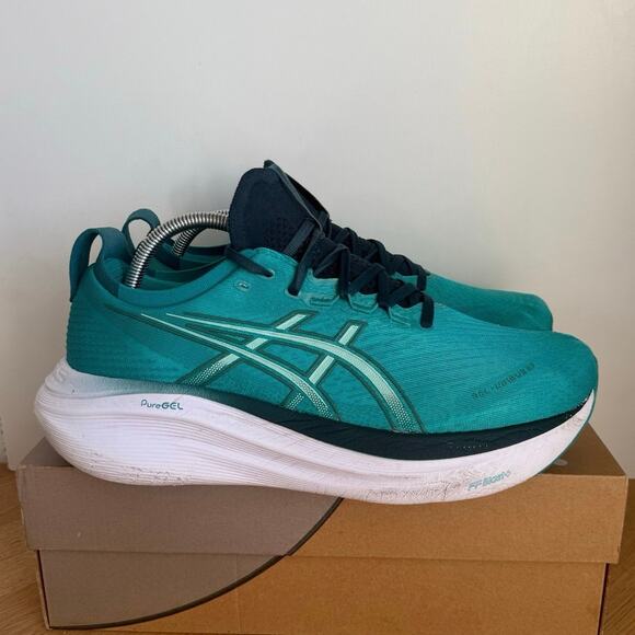 ASICS Gel Nimbus-27 Wave Teal/Saxon Green Men Sneakers- SZ 9.5 - Picture 4 of 16